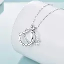 Stainless Steel U-Shaped Ring Holder Necklace – Minimalist Pendant for Everyday Use
