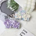 Korean-Inspired Purple Acetate Flower Hair Claw – Chic & Sweet Designer Hair Clutcher for Women