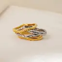 18K Gold PVD-Plated Stainless Steel Eternity Ring – Waterproof, Tarnish-Free Stackable Band for Women