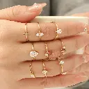 18K Gold-Plated Zircon Eternity Ring – Dainty, Non-Tarnish Stackable Band in Stainless Steel