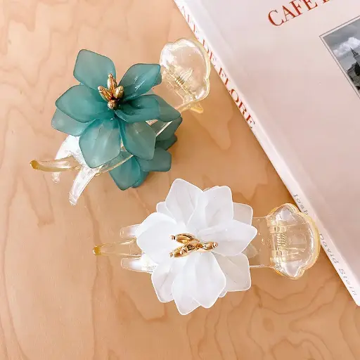 Elegant Floral Hair Claw Clip – Korean-Inspired Simple Hair Gripper for Effortless Updos